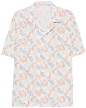 Alessandro Gherardi Leaf-Print Camp-Collar Shirt - White