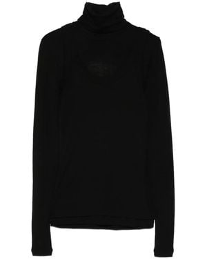 Rohe Pullover mit Rollkragen - Schwarz
