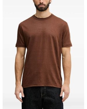 GANT Logo-Embroidered T-Shirt - Brown