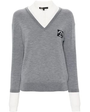 Maje Maglione Con Applicazione - Grigio