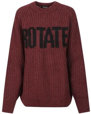 ROTATE BIRGER CHRISTENSEN Pull En Maille Côtelée À Logo En Intarsia - Violet