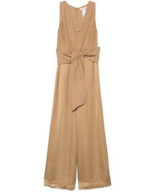 Twinset Long Satin Jumpsuit - Natural