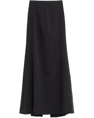 Jil Sander Rear-Slit Midi Skirt - Black