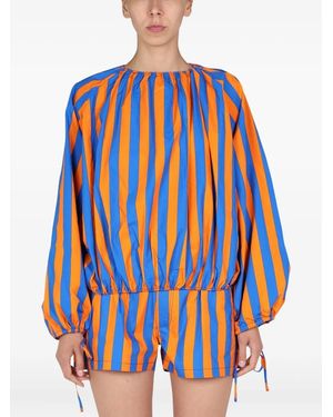 Sunnei Striped Gathered Top - Blue