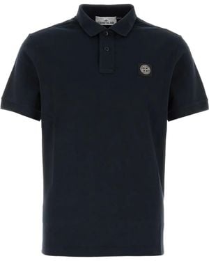 Stone Island Poloshirt Mit Kurzen Ärmeln - Schwarz