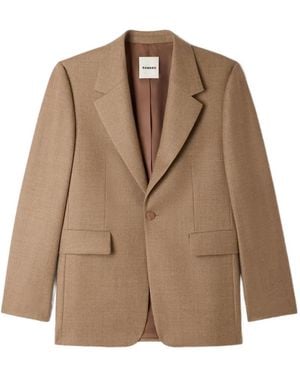 Sandro Wool Suit Jacket - Brown