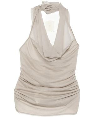 Rick Owens Sunburn Halter Tahnk Top - White