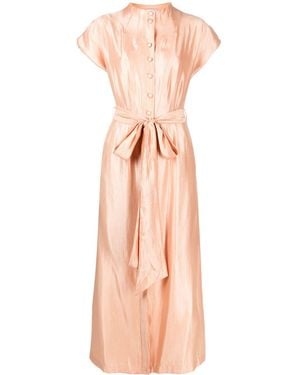 Baruni Sari Button-Down Maxi Dress - Pink