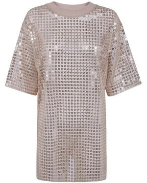 Fabiana Filippi "Campagna" Sequins Tshirt Blouse - White