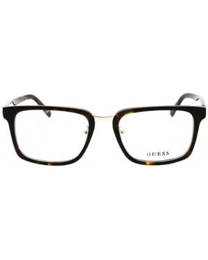 Guess Tortoiseshell-Effect Rectangle-Frame Glasses - Black