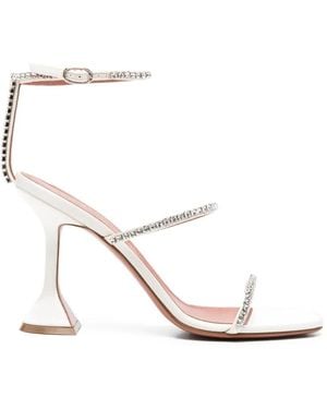AMINA MUADDI Gilda Crystal-Embellished Sandals - White