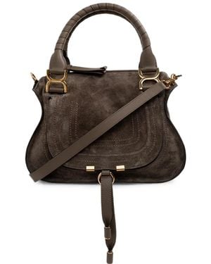 Chloé Bolso Shopper Marcie Pequeño De Ante - Marrón