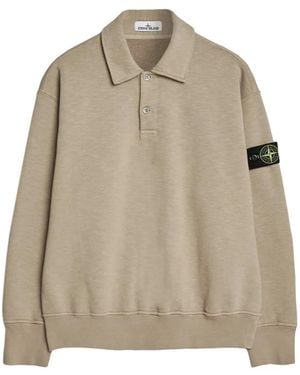Stone Island Polo À Patch Logo - Neutre