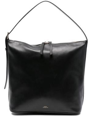 A.P.C. Vera Zip-Top Shoulder Bag - Black
