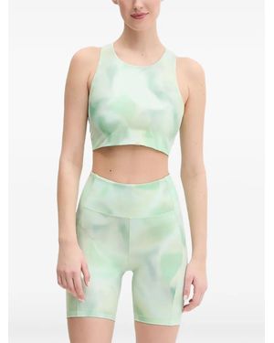 Casall Tie-Dye Bow-Detail Sports Top - Green