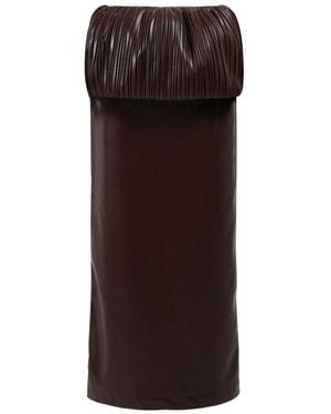 ROWEN ROSE Pleated Balloon Maxi Skirt - Brown