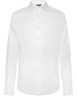 Hackett Chemise Oxford Habillée À Col Italien - White