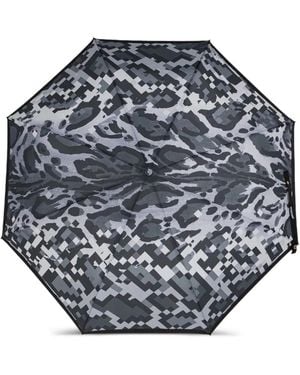Moschino Regenschirm mit Pixel-Print - Grau
