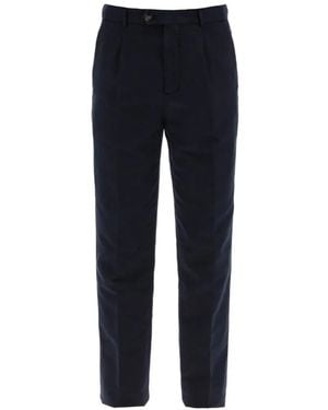 Brunello Cucinelli Tapered Pleated Trousers - Blue