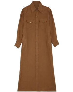 Fortela Arley Buttoned Shirt Dress - Brown