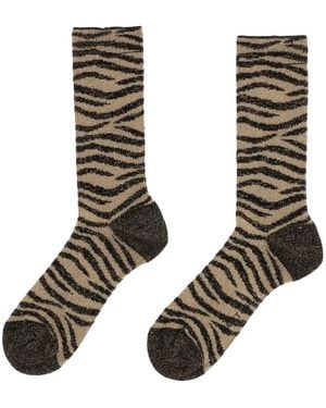 ANT45 Tiger-Print Socks - Black