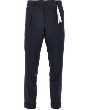Santaniello Pressed-Crease Turn-Up Trousers - Blue