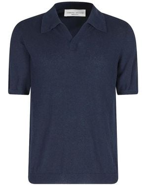 Roberto Collina Spread-Collar T-Shirt - Blue