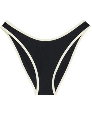 SOLAQUA 90's Piped-Trim Bikini Bottoms - Black