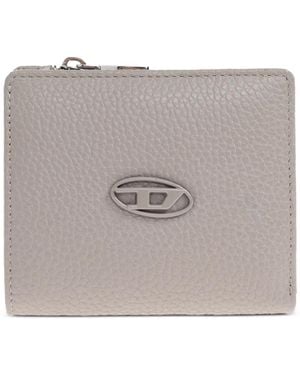 DIESEL Logo-Plaque Zip-Around Wallet - Grey