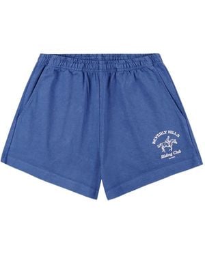 Sporty & Rich Bh Riding Club ショートパンツ - ブルー