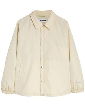 Jil Sander Padded Relaxed-Fit Recycled-Polyester-Taffeta Jacket With -Logo Application On Sleeve - Natural