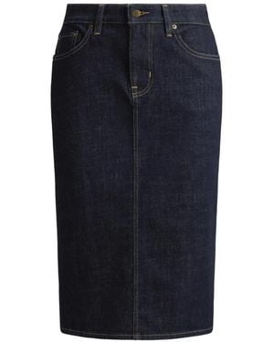 Ralph Lauren Denim Pencil Midi Skirt - Blue