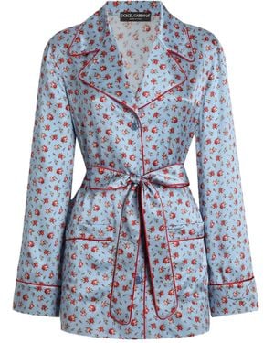 Dolce & Gabbana Floral-Print Tie Top - Blue