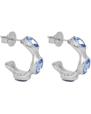 Guess Orecchini A Cerchio Divine Con Cristalli - Bianco