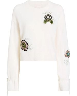 Cinq À Sept Tasha Top Met Roospatch - Wit