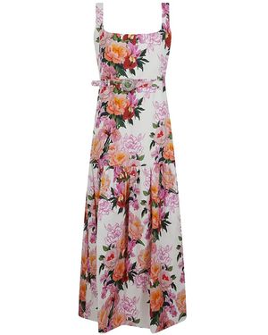 Borgo De Nor Davie Floral-Print Belted Maxi Dress - White