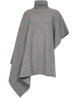 Stella McCartney Asymmetrische Poncho Met Col - Grijs