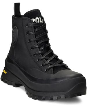 Polo Ralph Lauren Logo-Appliqué Hiking Boots - Black