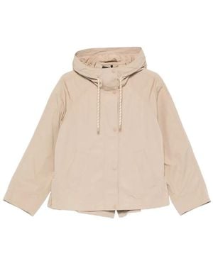 Pennyblack Hooded Raglan-Sleeve Jacket - Natural