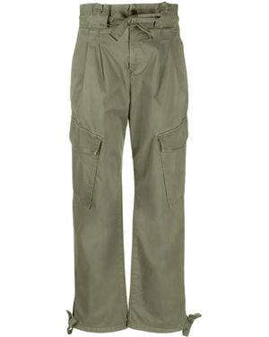 Pinko Straight-Leg Stretch-Cotton Cargo Pants - Green