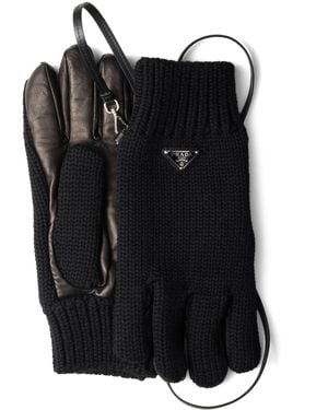Prada Handschuhe Mit Einsätzen - Schwarz