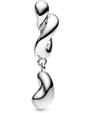 Maria Black Whirl Drop Huggie Earring - White