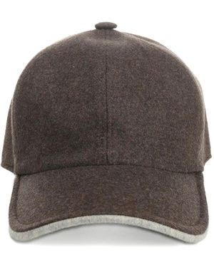 Barba Napoli Cashmere Baseball Cap - Grey