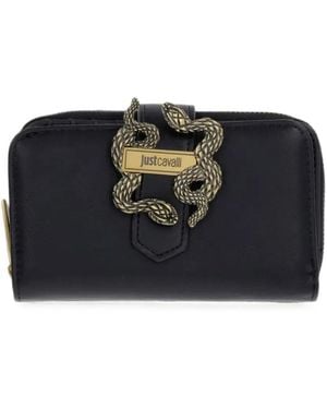 Just Cavalli Iconic Snakes Logo-Plaque Wallet - Black