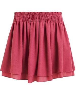 Essentiel Antwerp Falda midi con diseño fruncido - Rojo