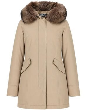 Woolrich Hooded Coat - Natural