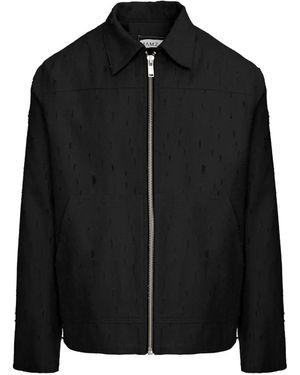 Hamza Ten Distressed Overshirt - Black