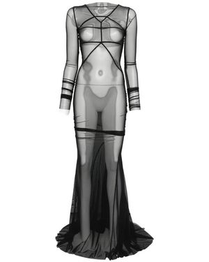 Rick Owens Crew-Neck Maxi Dress - White