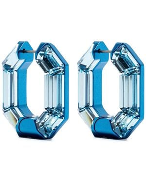 Swarovski Lucent Hoop Earrings - Blue