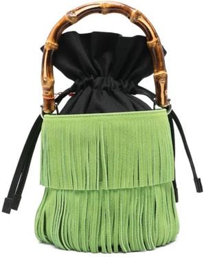 Simon Miller Tiki Fringe Top-Handle Tote Bag - Green